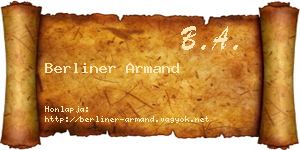 Berliner Armand névjegykártya