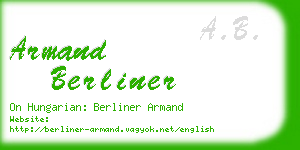 armand berliner business card